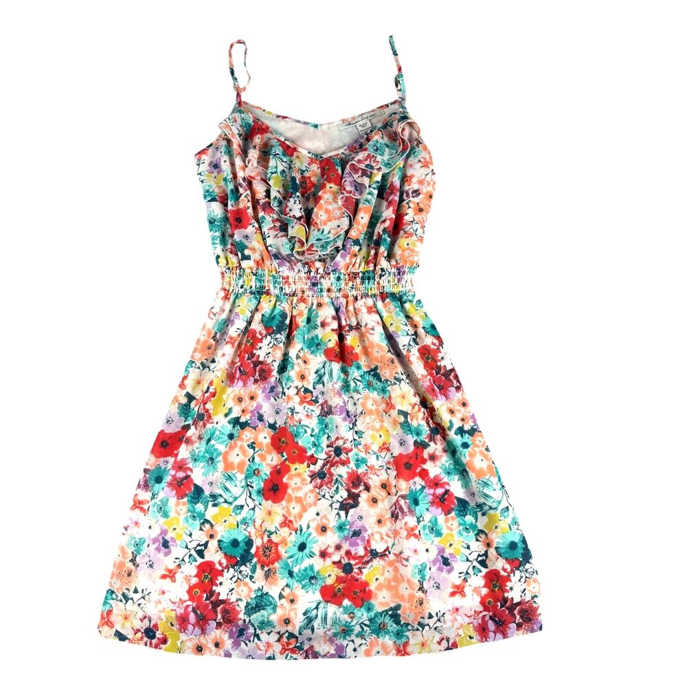 American Rag Cie Dress Women's Medium Watercolor Floral Adjustable Strap Summer
